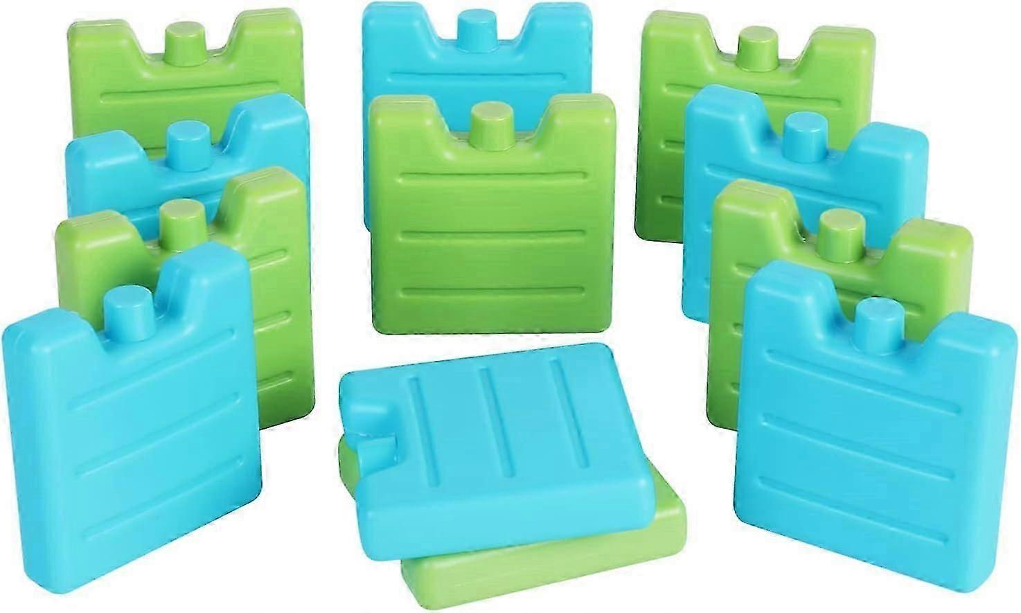 حزم تبريد صغيرة 12 عناصر تبريد صغيرة لحزمة تبريد لحقيبة تبريد أو صندوق تبريد طويل وعناصر تبريد موفرة للمساحة لصندوق الغداء المدرسة p