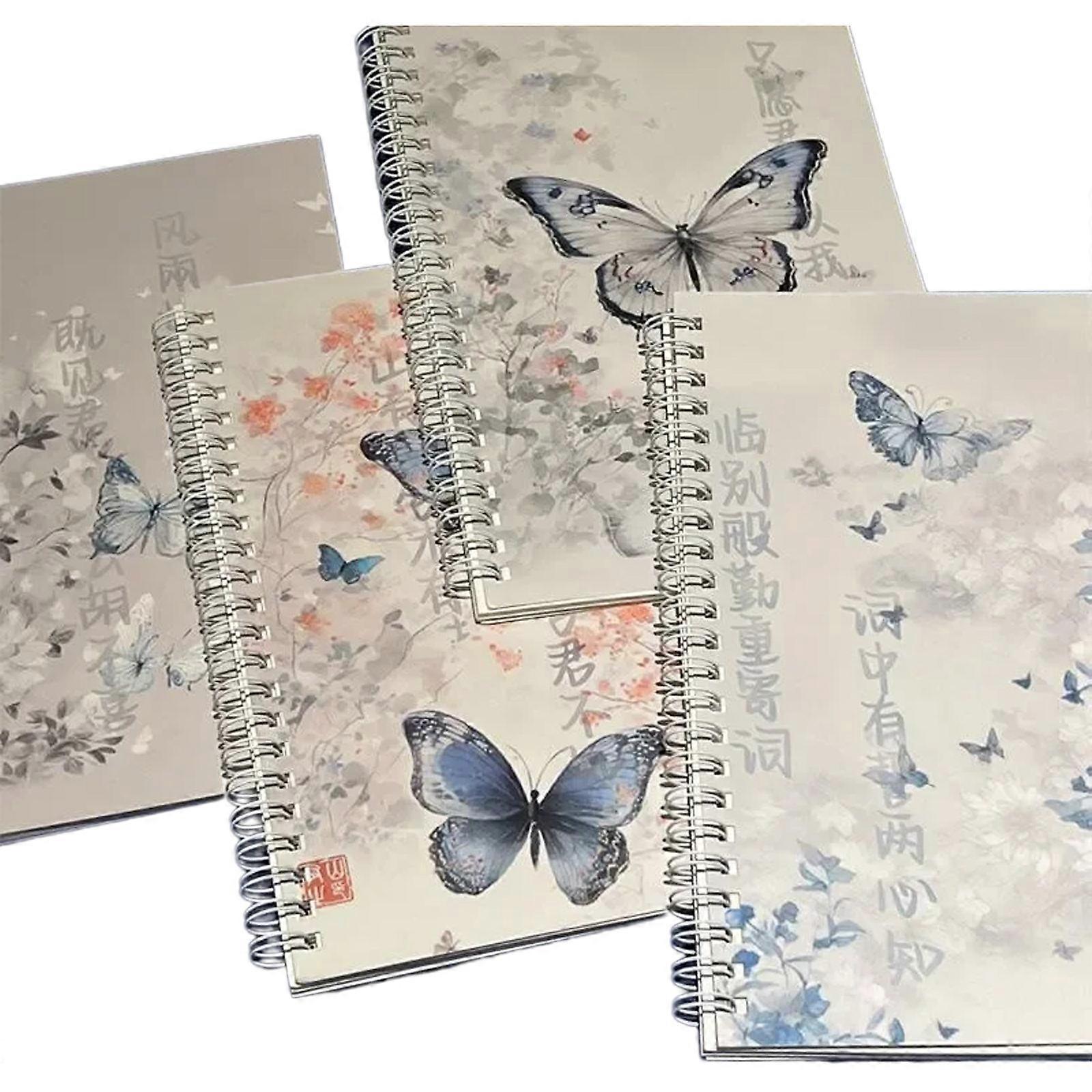 4Pcs Twin Coil Binding Notebook 100 Pages 80gsm Lined Paper College Ruled Notebook Journal Paper Note Book for Writing