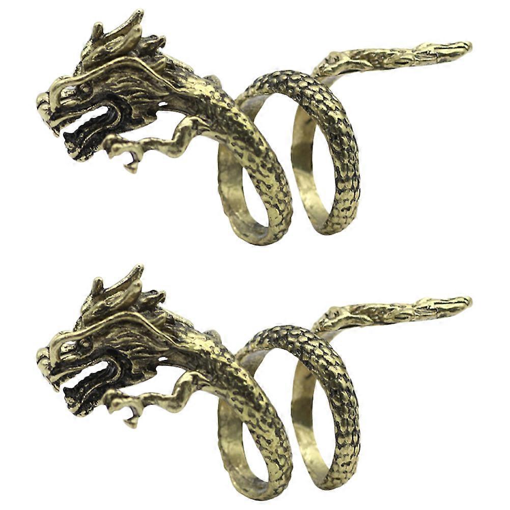 Here's a refined and engaging product description for your **Dragon Shape Alloy Open Rings**:
### π 2PCS Dragon Shape Alloy Open Rings β Gothic