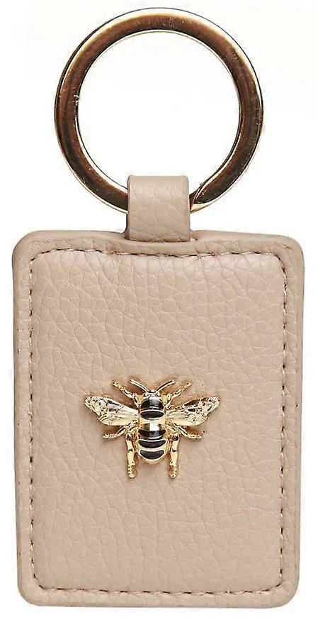 Alice Wheeler London Rectangle Key Ring - Stone Beige