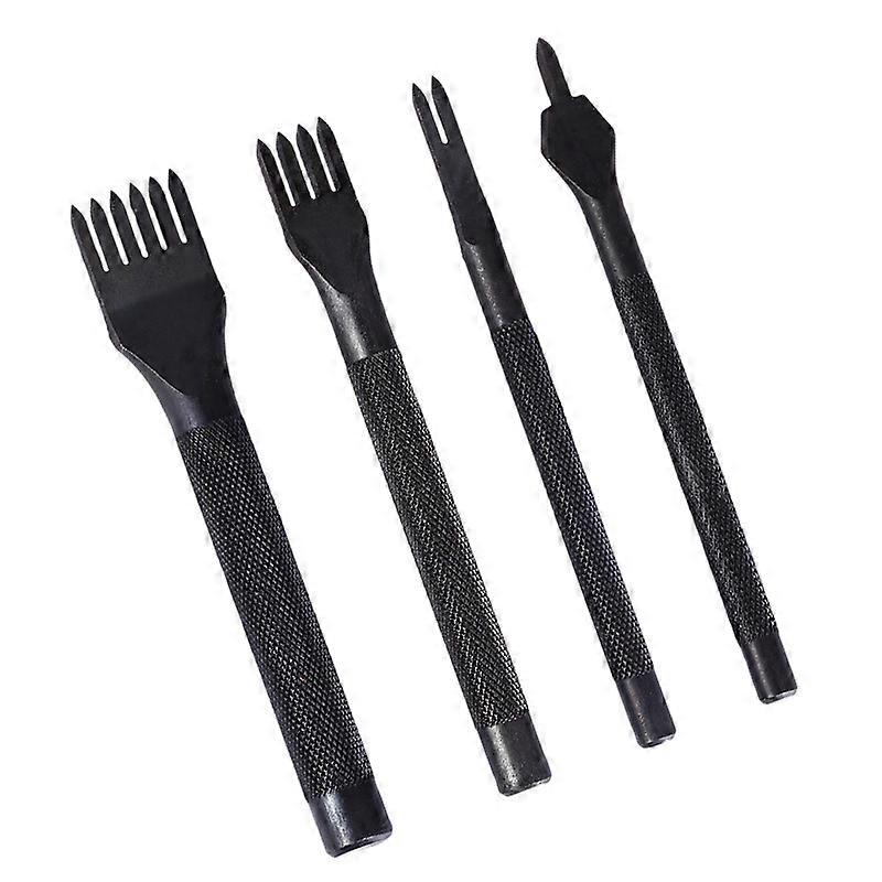 4 Pcs Leather Stitching Punch Leather Craft Tool Hole Punches 1/2/4/6 Prong Punch Lacing Stitching Punch Tool for Craft(3mm)