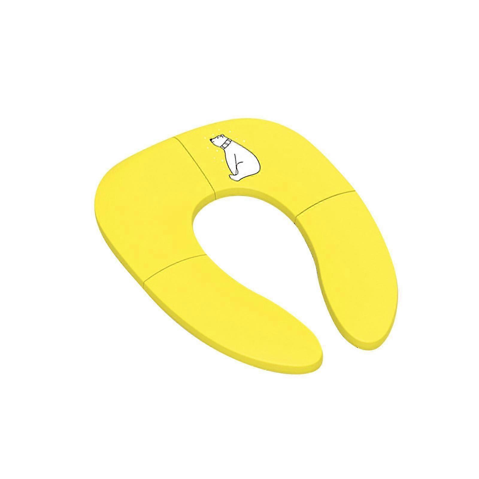 Taitettava wc-istuin Uudelleenkäytettävä harjoitusistuin pojille Aikuiset Taapero Keltainen