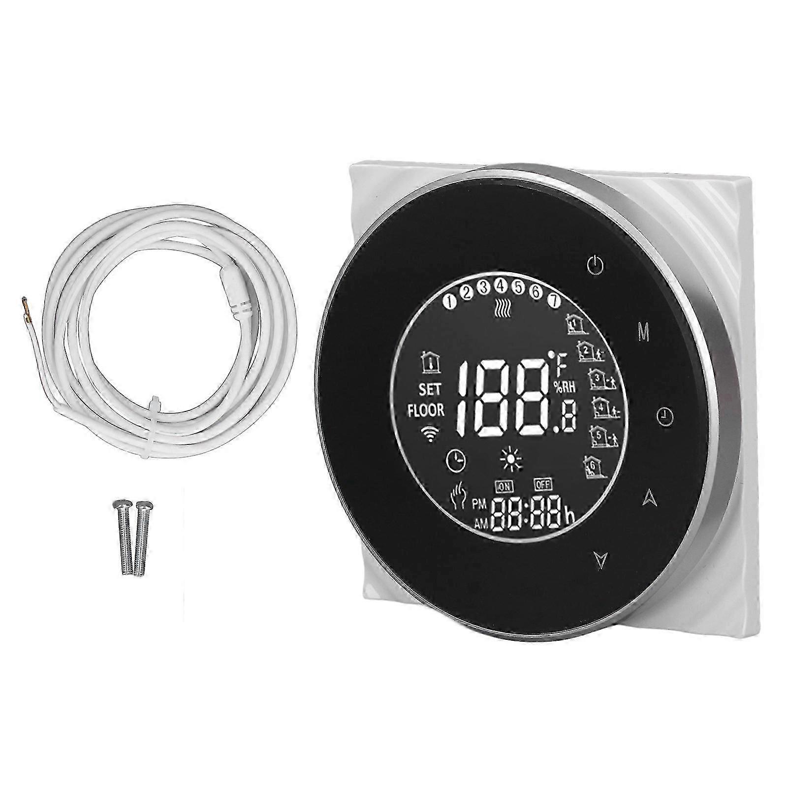 Smart Floor Heat Thermostat Voice Phone Control LCD Touch Screen WiFi Thermostat for Electric Heating Systems 95240VAC