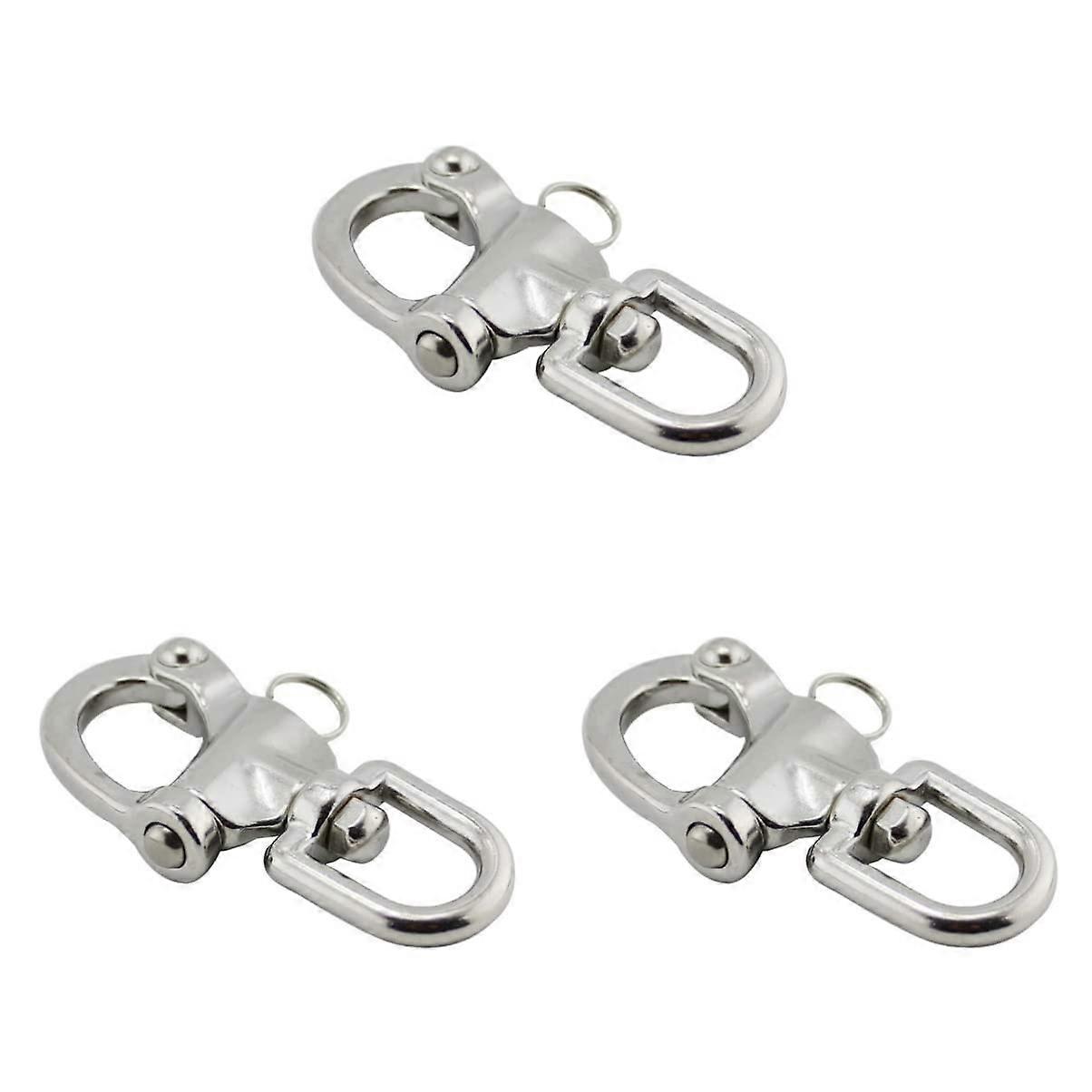 Stainless Steel Snap Hook with Swivel Joint 1-1/4 Inch Heavy Duty Shackle for Rigging and Outdoor Use, Large Bow