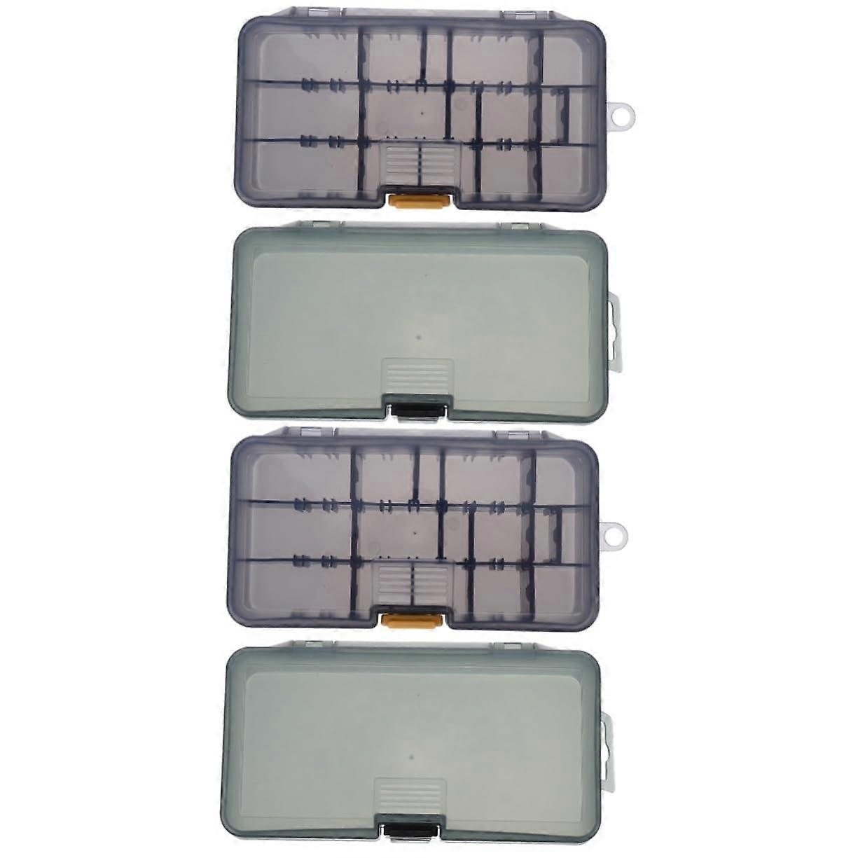 Anglerbox Set of 2 Compact Tackle Storage Boxes with Adjustable Compartments for Fishing Lures and Accessories