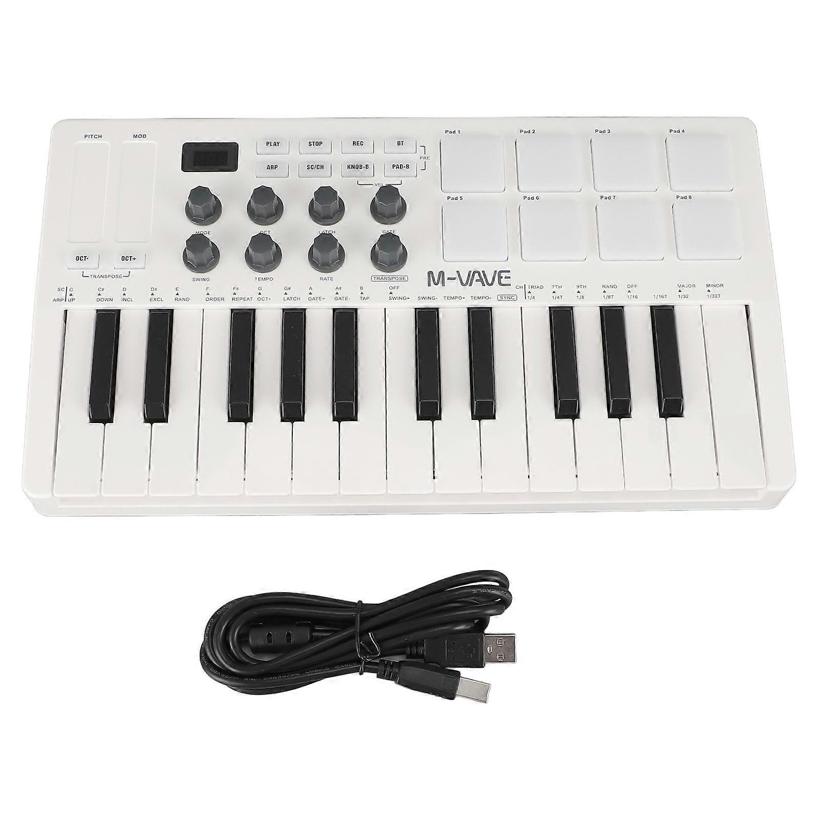 25-Key USB MIDI Controller Keyboard with 8 MPC Rhythm Pads, 8 Backlit Drum Pads, 8 Assignable Knobs and Music Production Software