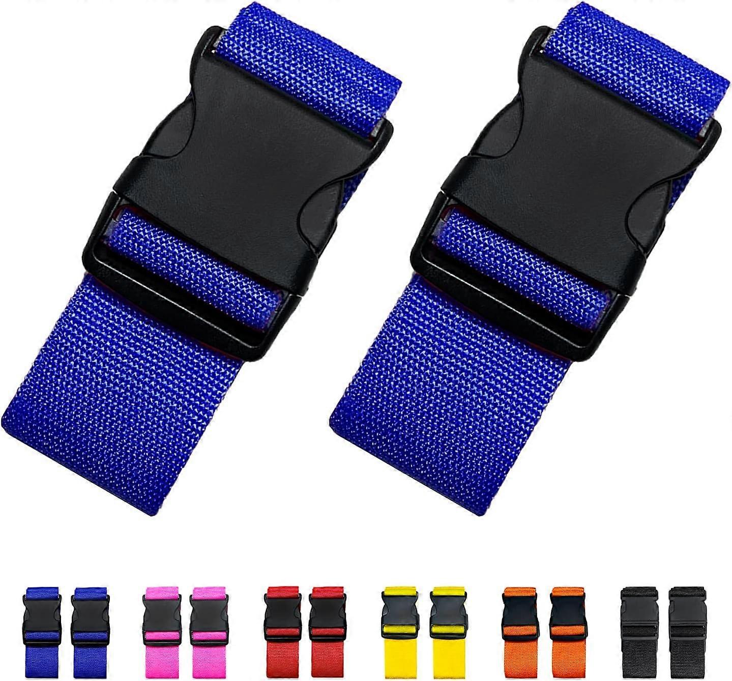 Luggage Straps, Bright Adjustable Luggage Straps, TSA Approved (Blue) 2-Pack