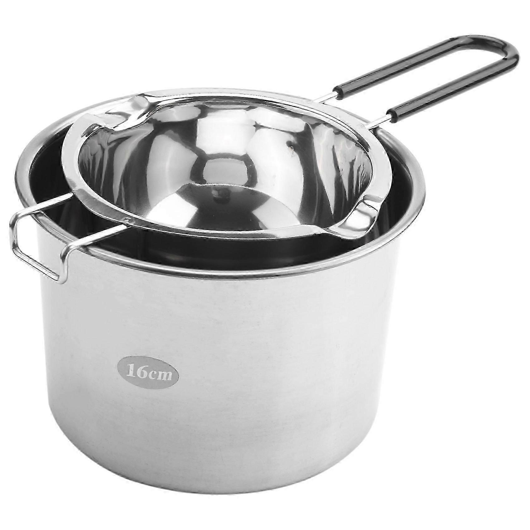 2-Pack Stainless Steel Double Boiler, Heat-Resistant Handle for Chocolate, Butter, Cheese, Caramelp