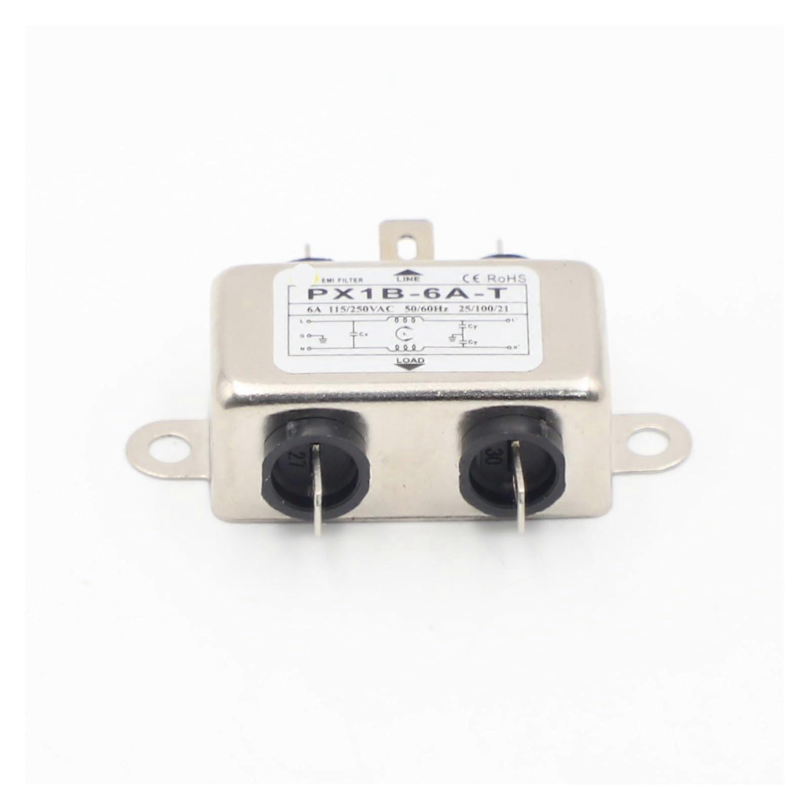 Filter Single-Phase EMI Filter 110/250 VAC 1-15A 1-Stage PX1B-6A-T