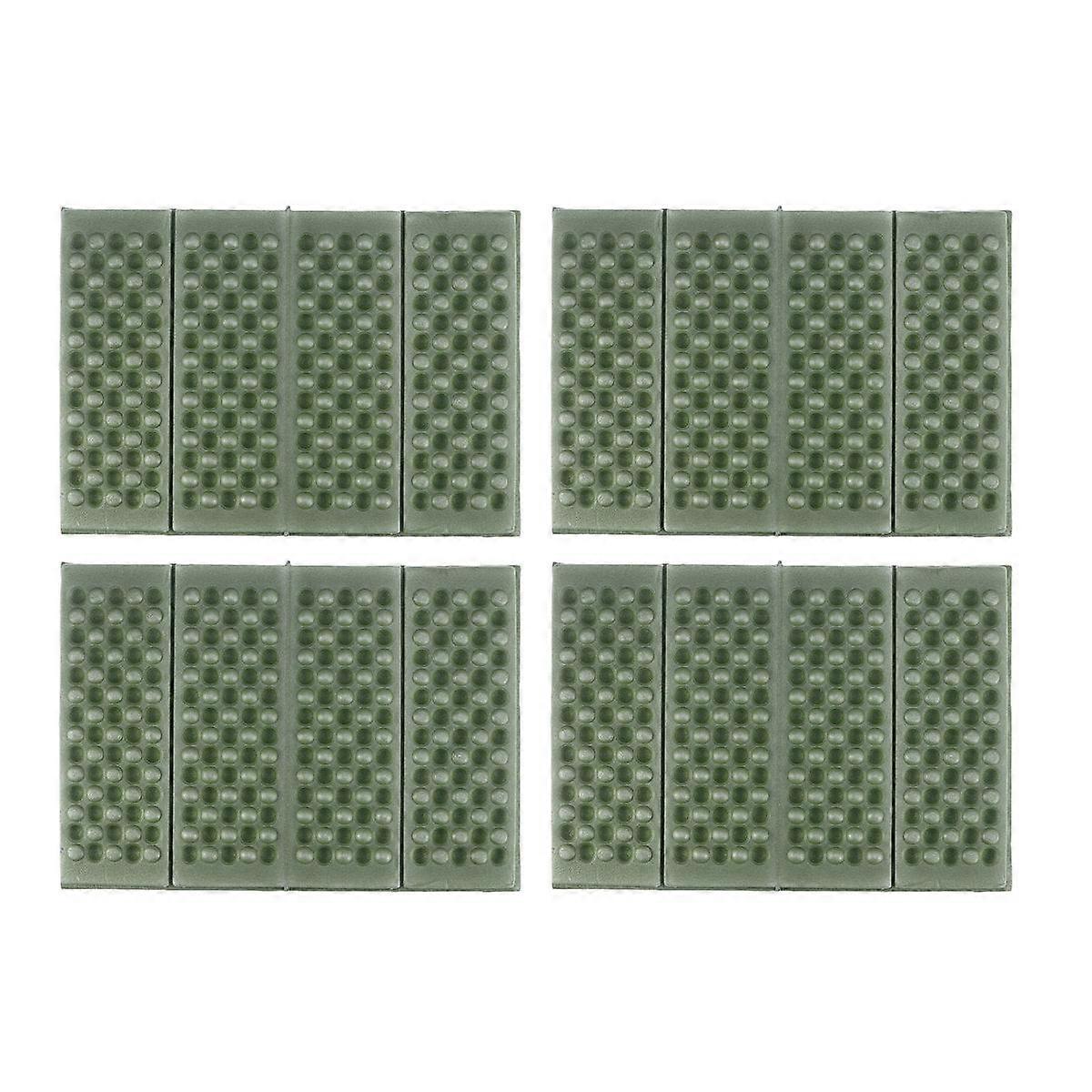 Lightweight Folding XPE Cushion Mat with Storage Bag for Camping, Picnic, Park Activities, Heat and Cold Resistant, 4PCS Green