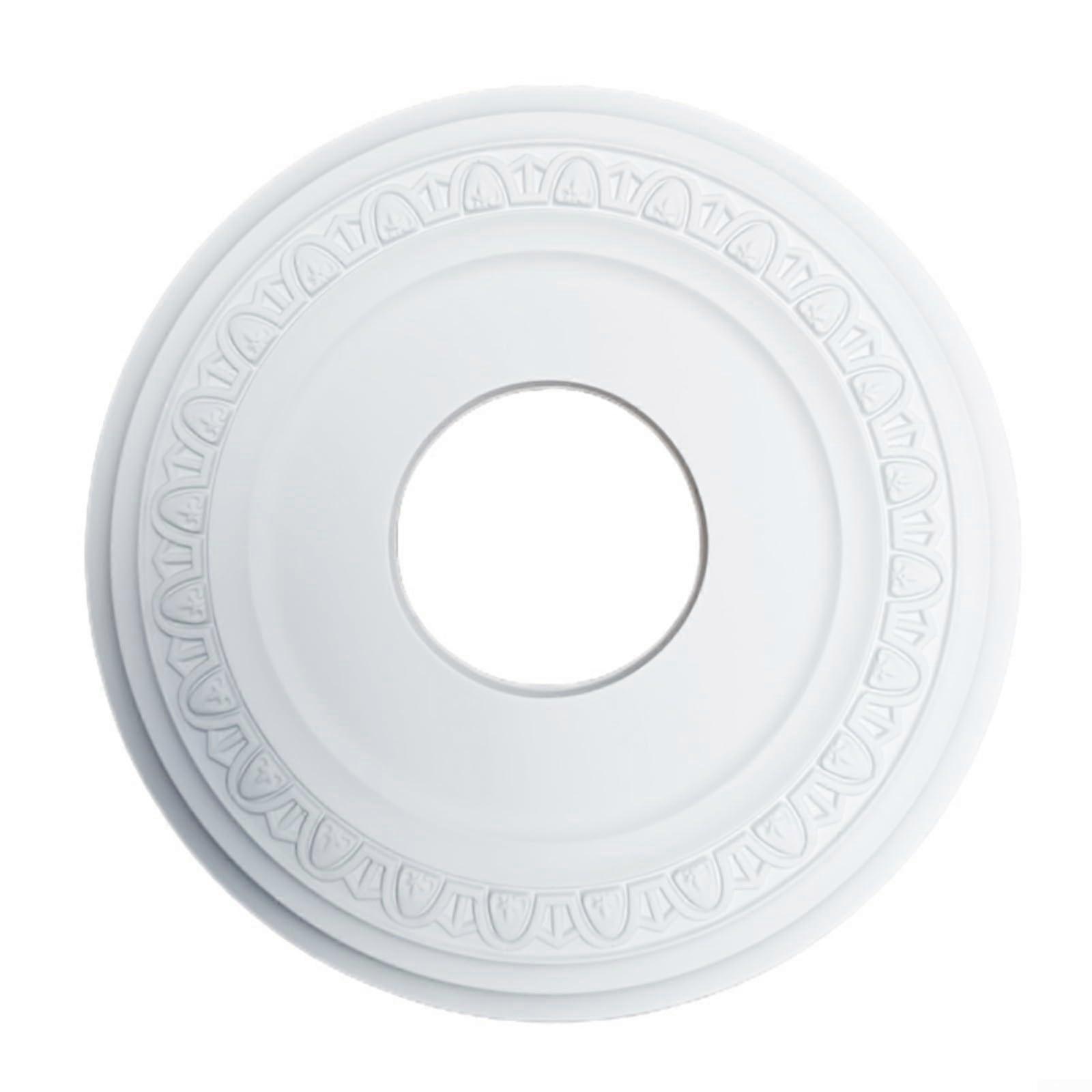 Stucco Rosette Lamp, Ceiling Rose White, Round Medallion Decorative Ceiling Fan Light Cover Plate for Home