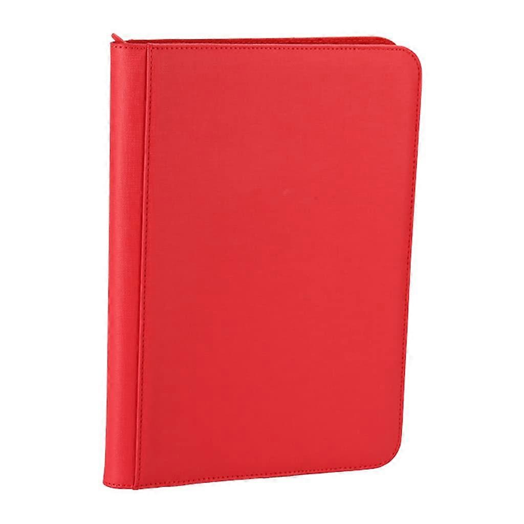 9Pocket Binder for Cards, Portable Card Holder, Storage for Case with Sheets, Holds up to 360 Cards 9 Grids Red