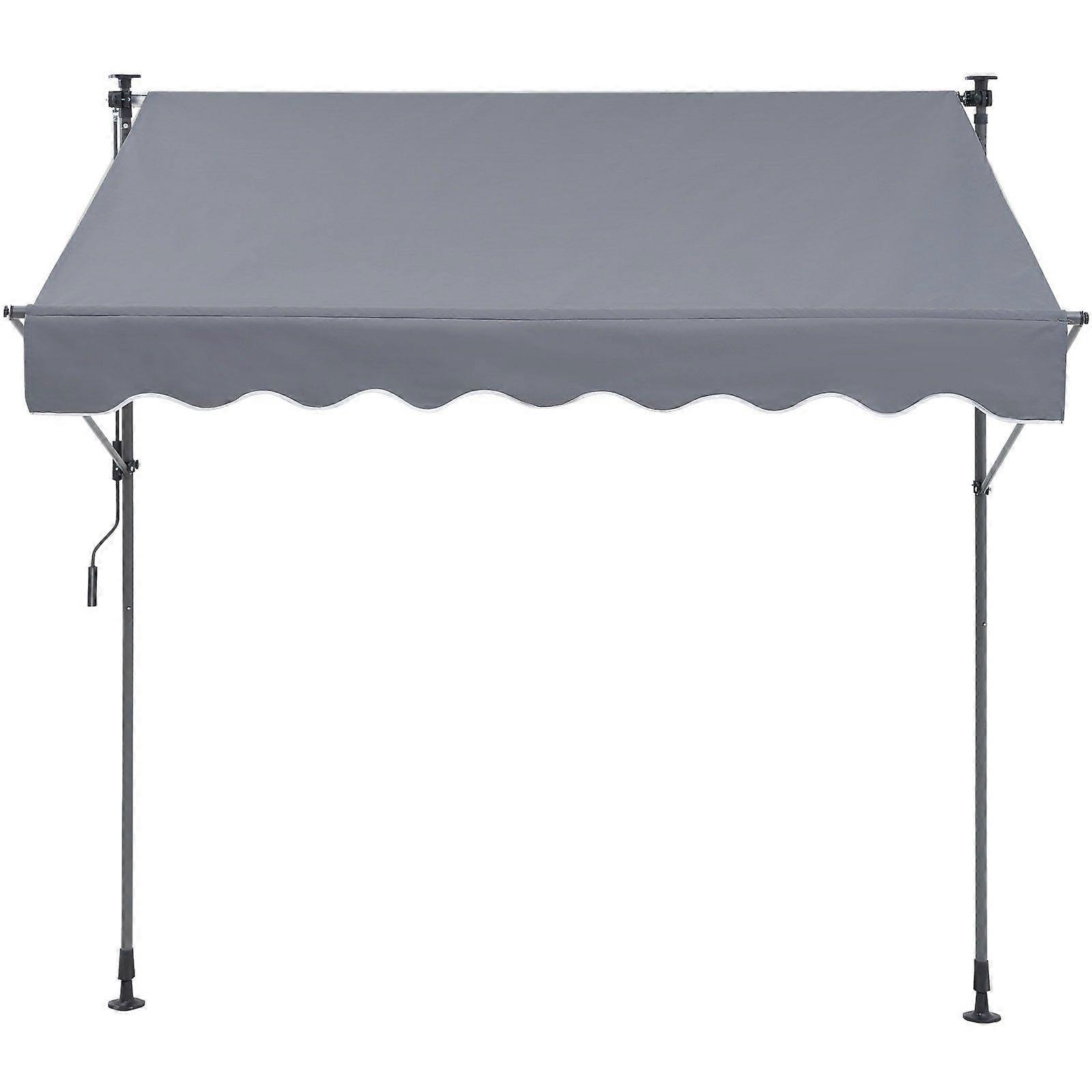 Manual Retractable Awning, 78",with 39" Sun Shade Curtain for Backyard, Garden, Balcony