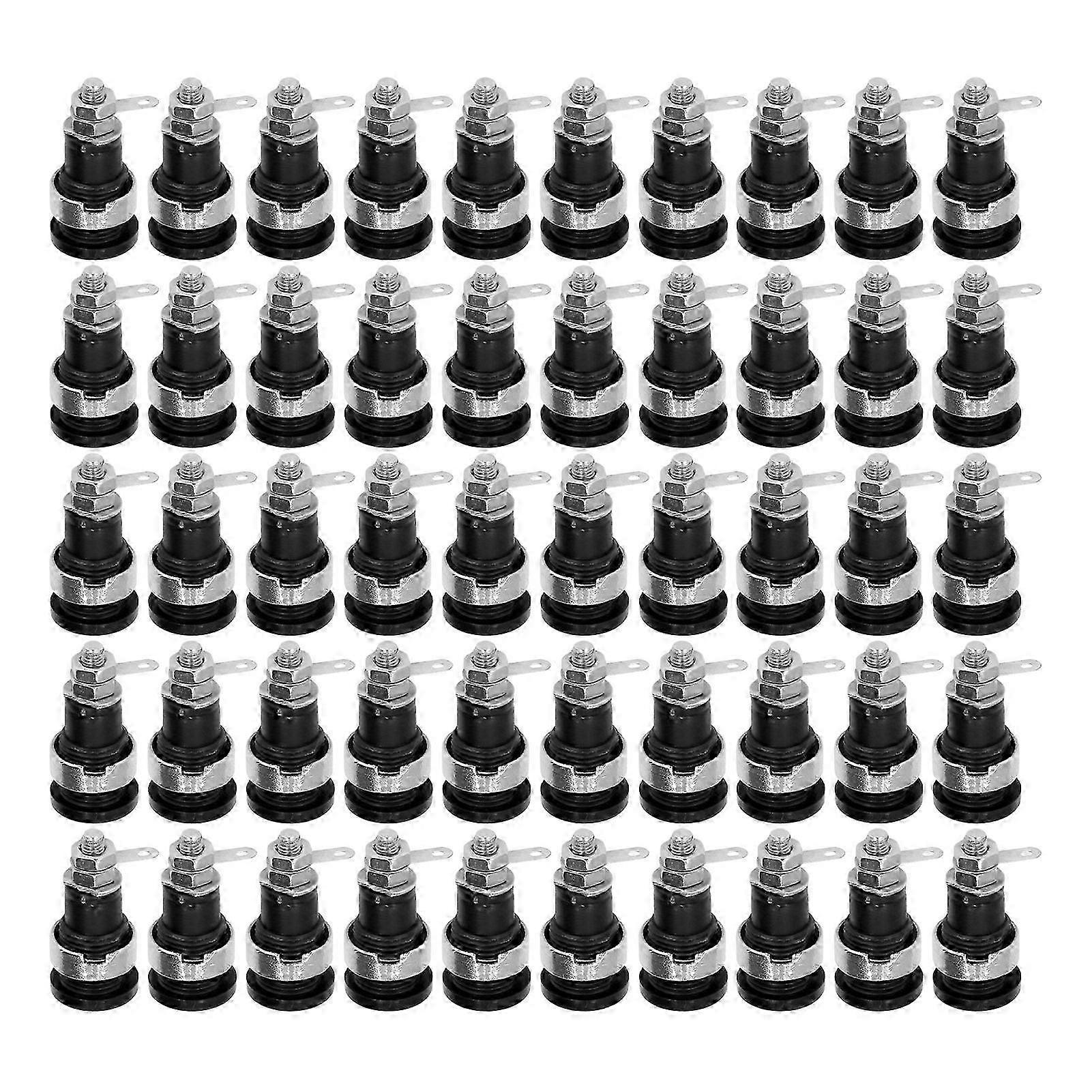 50Pcs 4mm ανθεκτικά ηλεκτρικά εξαρτήματα δοκιμής υποδοχών μπανάνας με την καλή απόδοση μαύρο