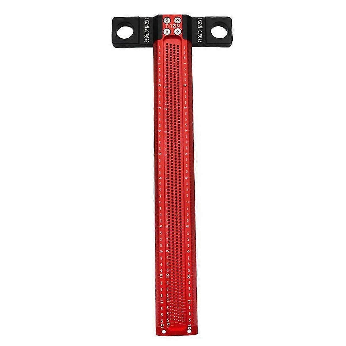 12-Inch Woodworking Hole Marking Ruler for Parallel and Vertical Marking