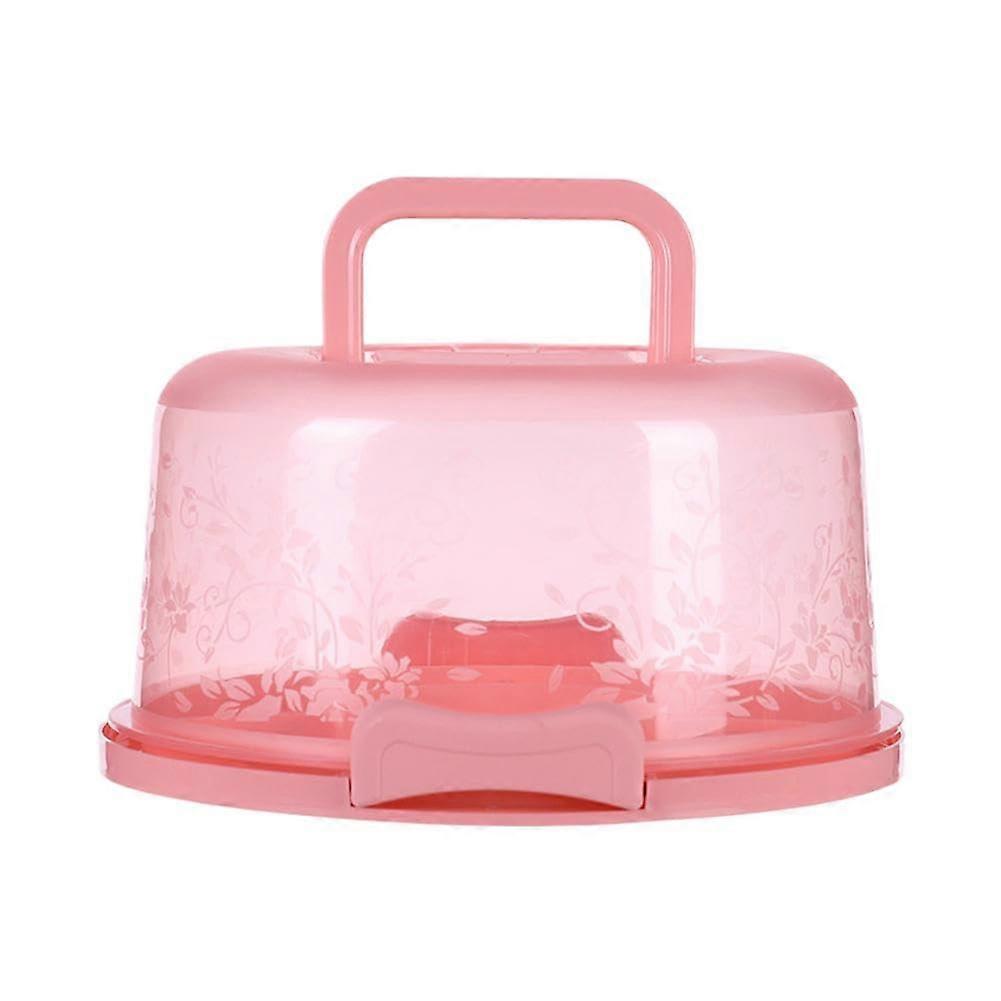 Cake Carrier Portable With Lid And Handle 10-Inch Round Cake Tray Collapsible Clear Cake Storage Rose 1 Pack