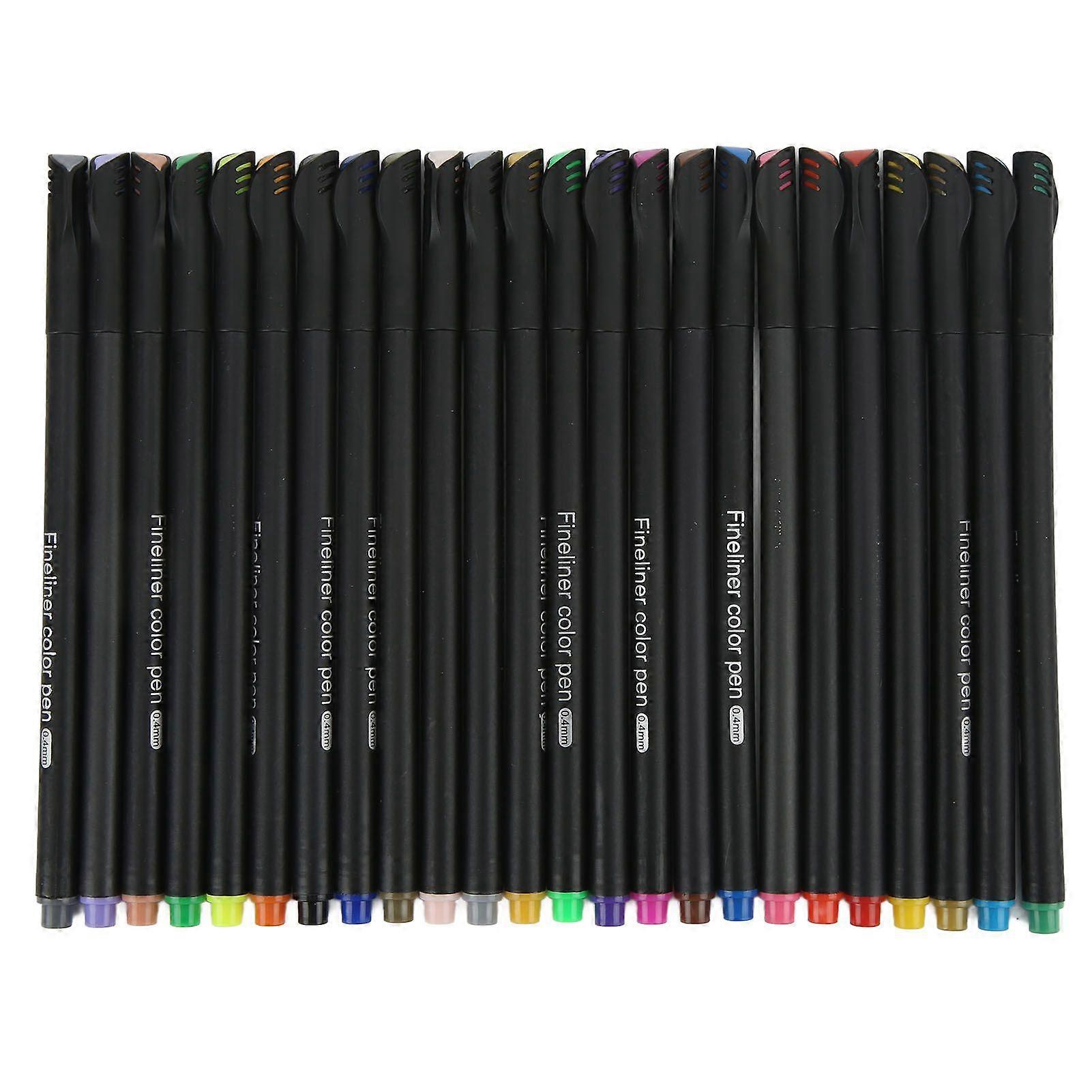 2025 Latest Model 24 Fineliner Color Pens Set 0.4mm Thin Tip 24 Colors