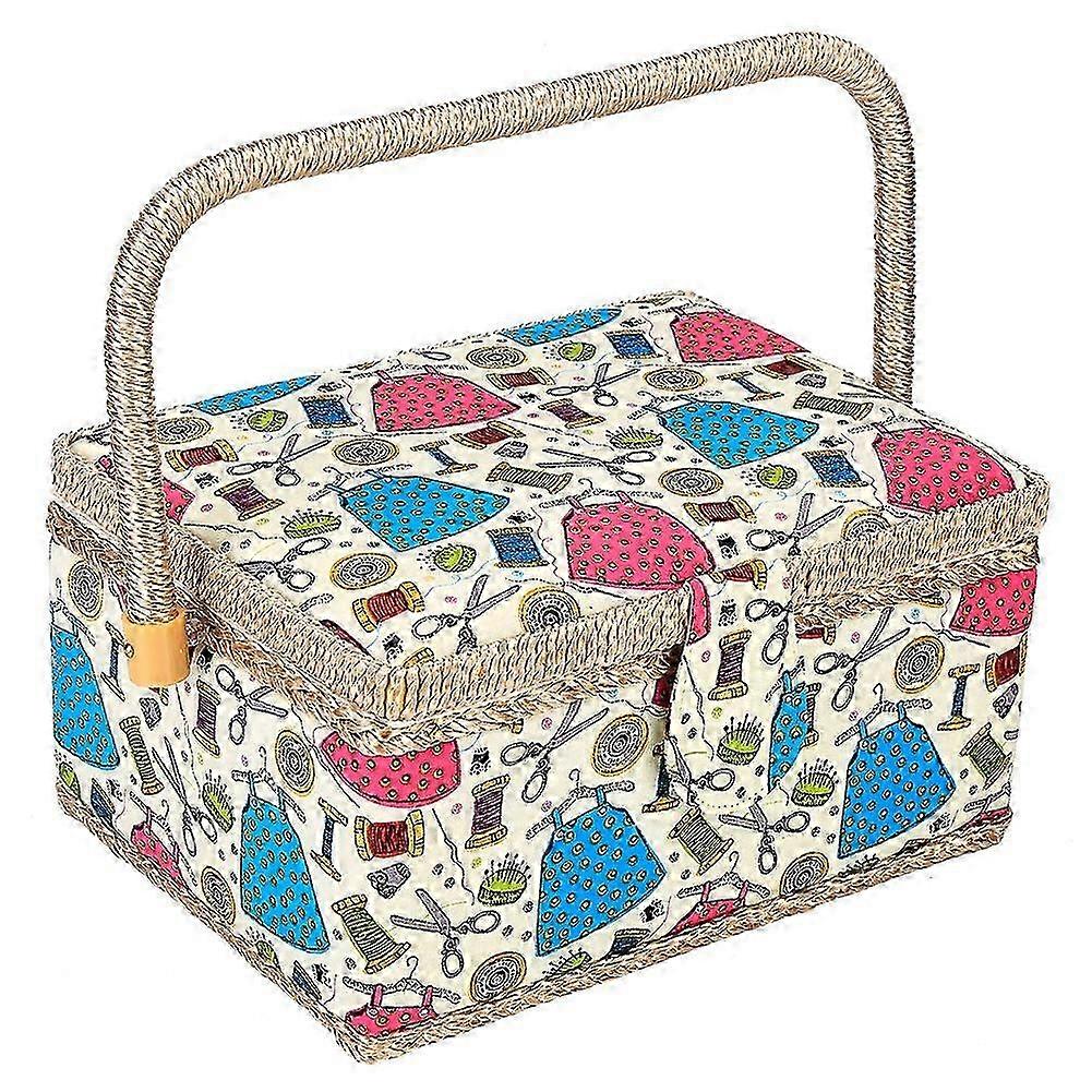 Craft Sewing Tool Needle Thread Basket Fabric Household Storage Box (Green Needle Thread)