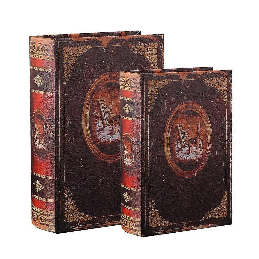 Decorative Books For Bookshelf Simulation Book Model Home Decoration Brown 24x17x6cm European Retro 2Pcs