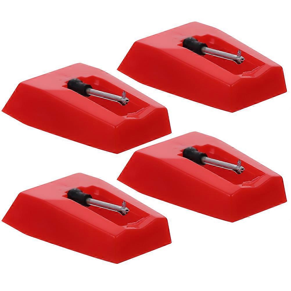 Stylus for Record Player Player Needle Music Listening Red 1.80X1.10X1.00CM 4Set