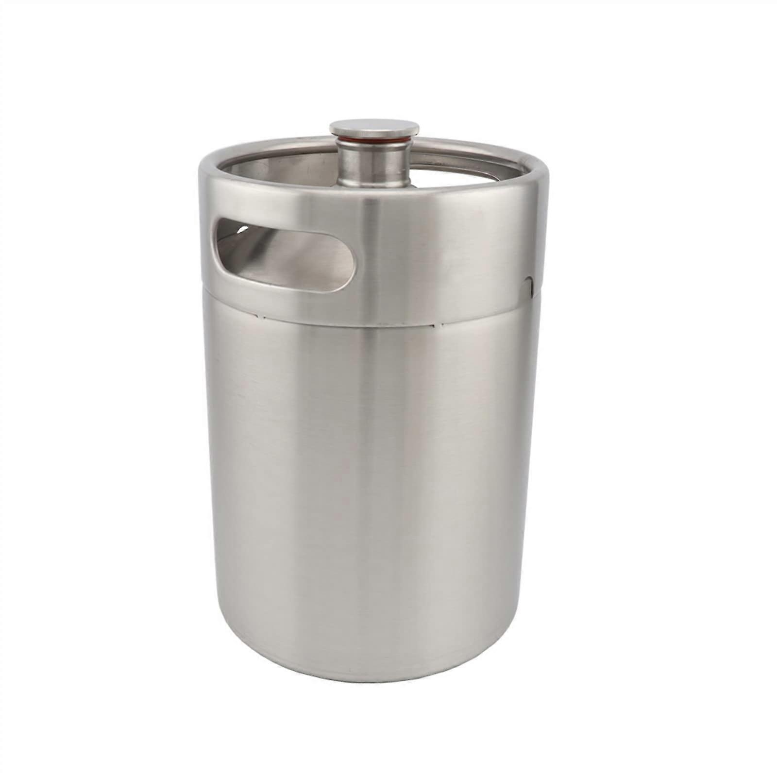 Home Brewing System Bierfass 2L / 5L Mini Fass Bierfass Druckbeaufschlagter Growler Edelstahl Tragbare Bierflasche (5L)