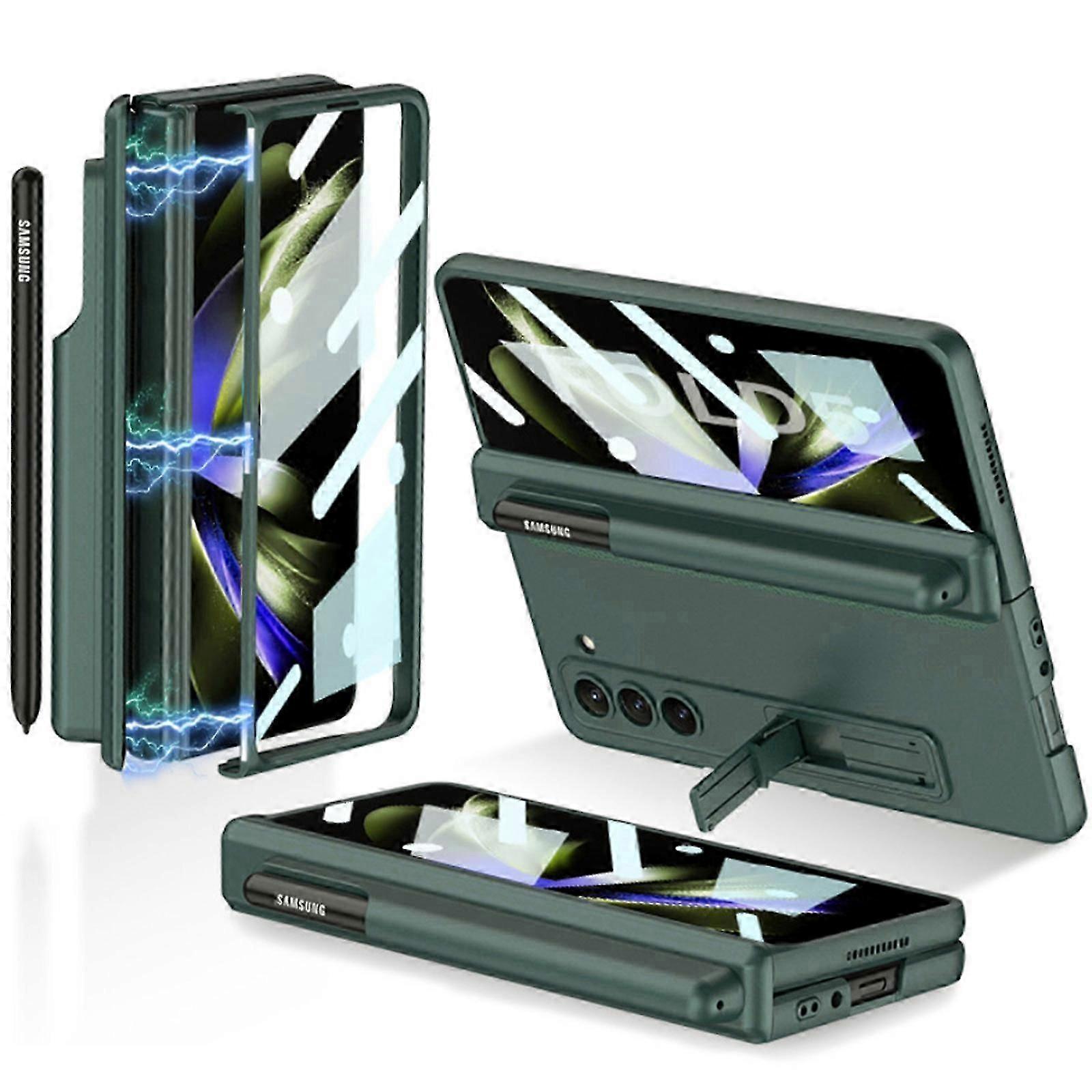 for Samsung Galaxy Z Fold 5 Case with Screen Protector, Z Fold 5 Case with Hinge Protection S Pen Slot Adjustable Kickstand