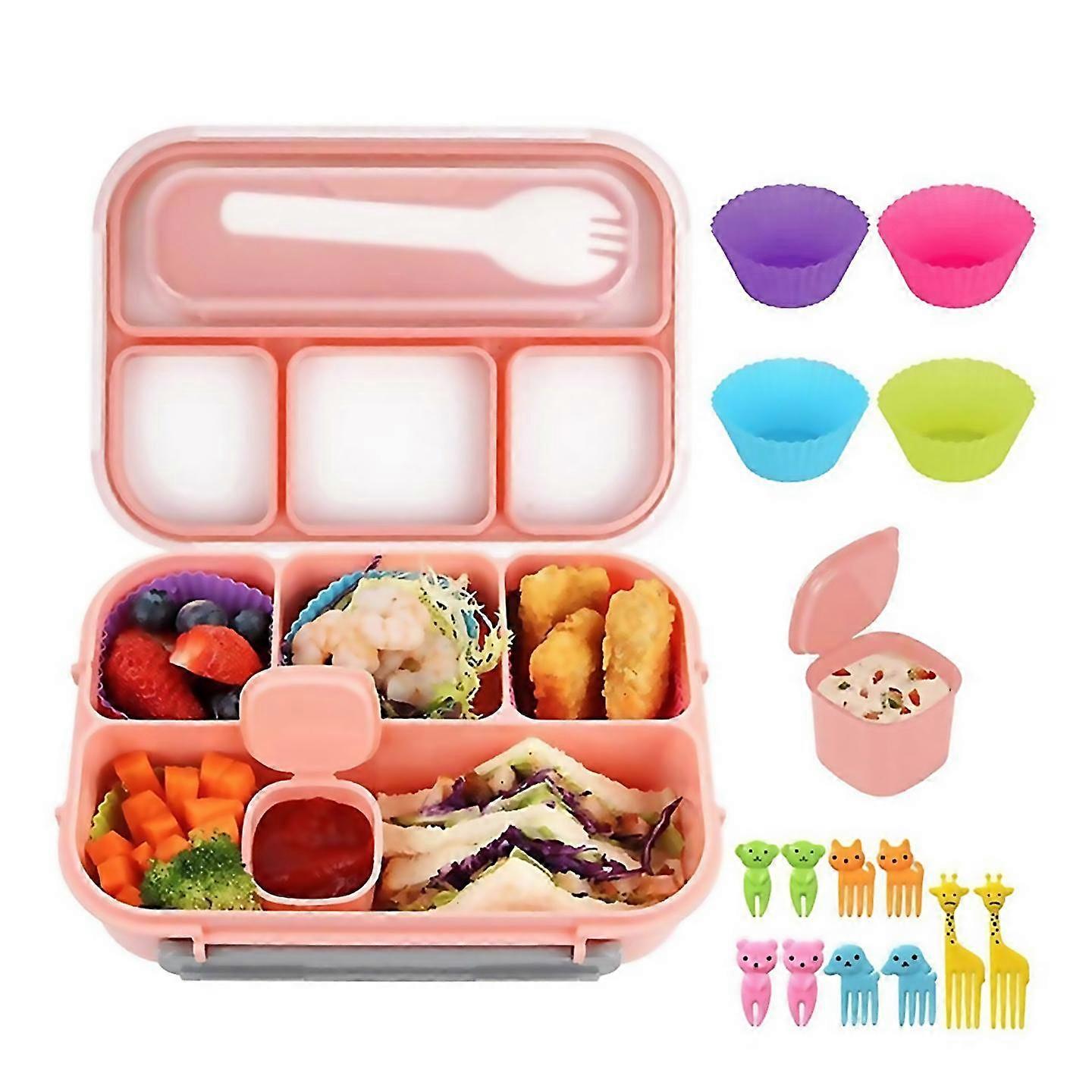 For 16pcs Bento Lunch Box Set 4-compartment Lunch Box With Fun Parts, A