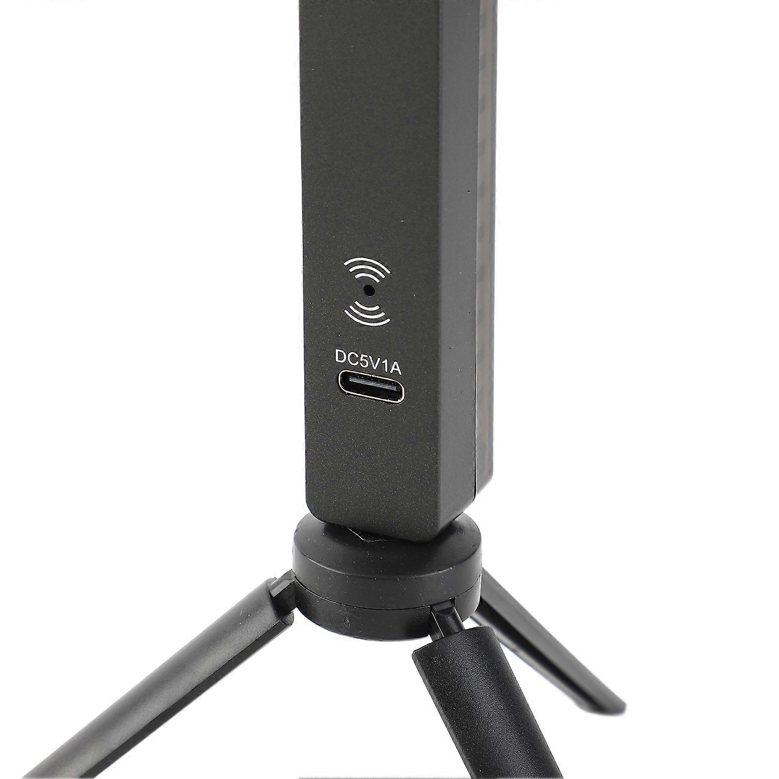 32LED Rhythm Pickup Light RGB Colorful Sound Sensitive Music Light Voice Activated Ambient Light Bar USB Rechargeable Black