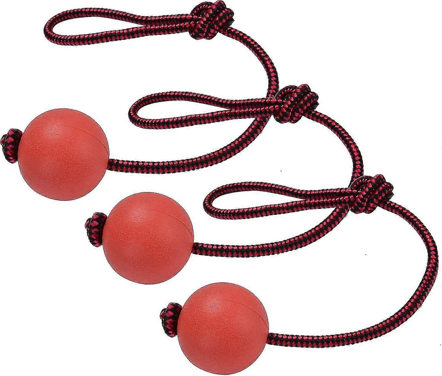 3pcs Dog Rope Ball Ball On A Rope Dog Toy Natural Elastic Solid Rubber Dog Balls Chew Toys For Small Dogs