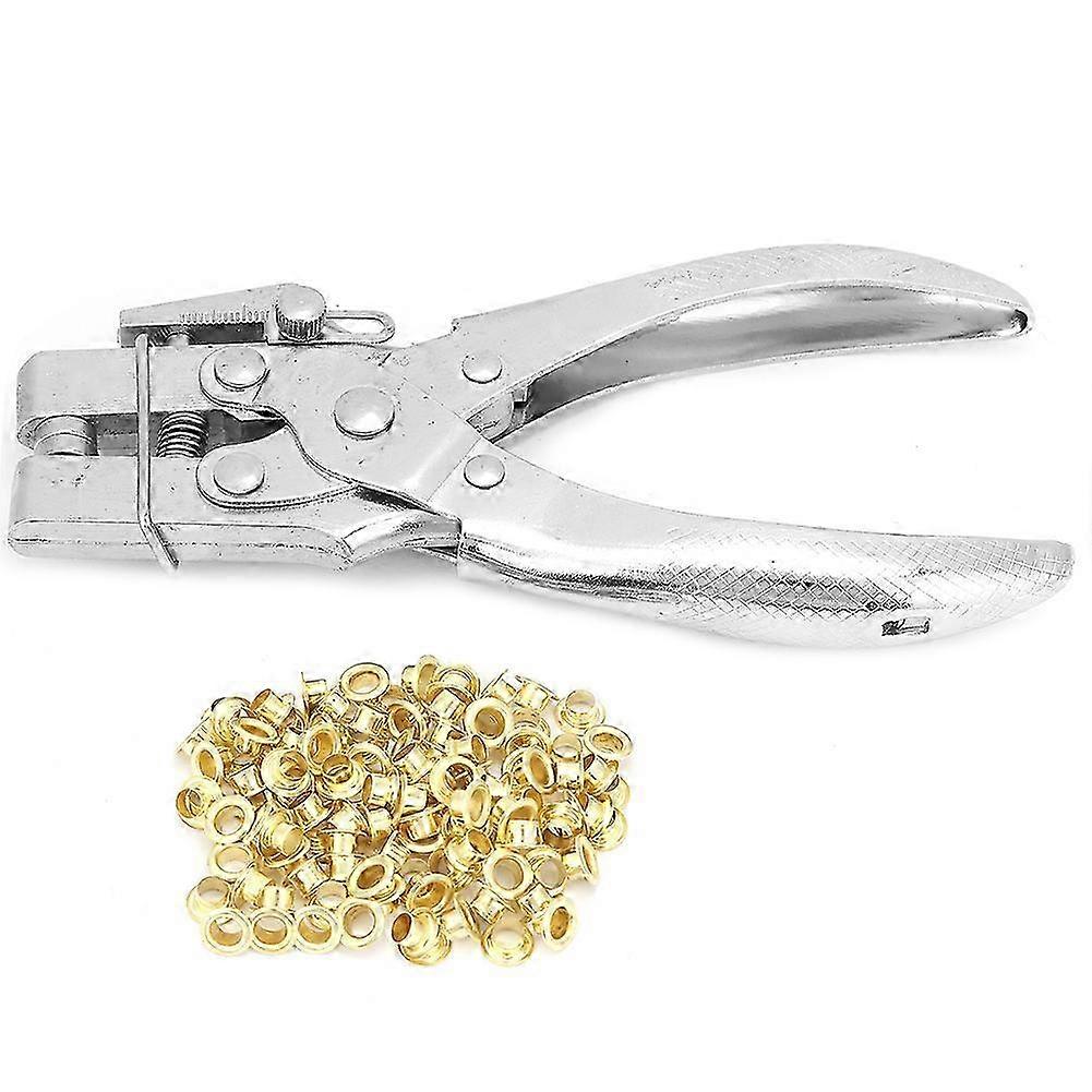 Multifunctional Manual Hole Punching Pliers Hand Tool with 100Pcs Buttons