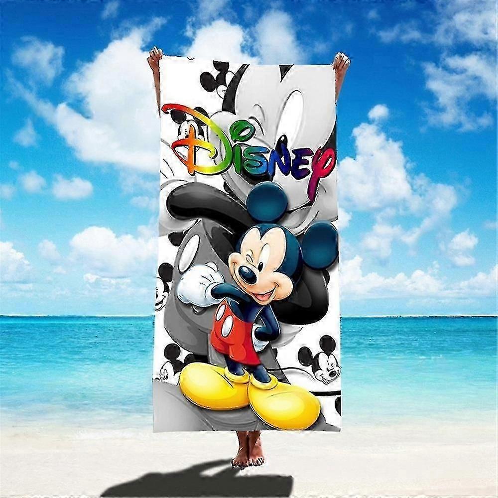 Mickey Mouse Minnie Mouse Printed Beach Towel Large Microfibre Beach Bathing Towel Adult Kids Lightweight Travel Swimming Towels -NMAOV