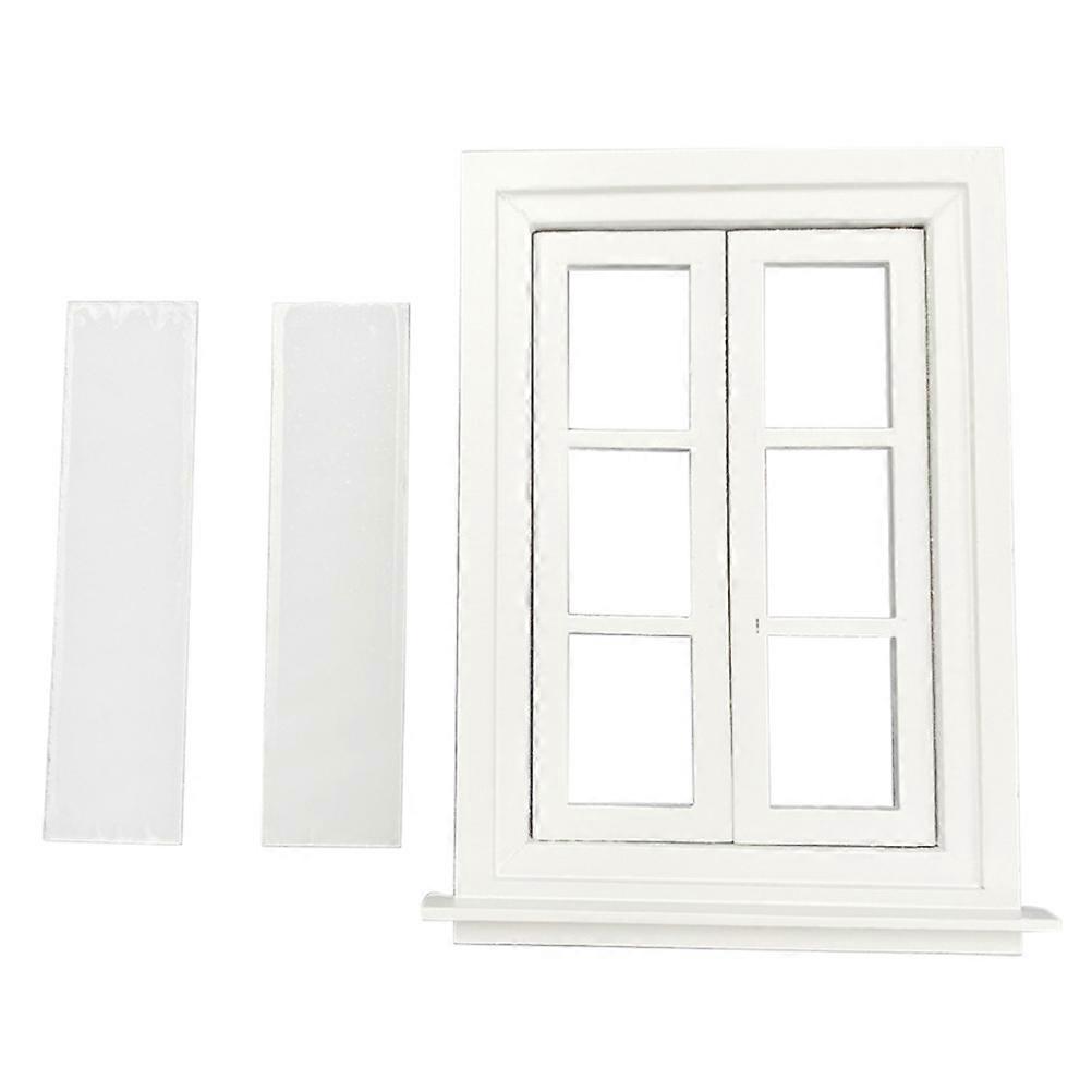 Creative Mini Window for Decoration White Synthetic Material Great for Doll House 1pc