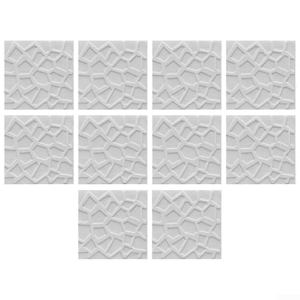 3D Textured Wall Stickers for DIY Projects, 10 Pack, Child-Safe Design, White Color, Home Decor Adhesive Decals