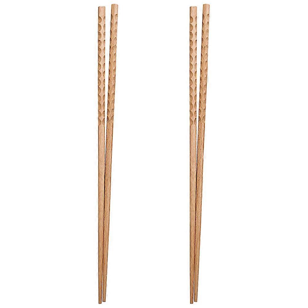 Extra Long Chopsticks For Cooking Frying Noodles Beech Wood Family Party 2 Pairs
