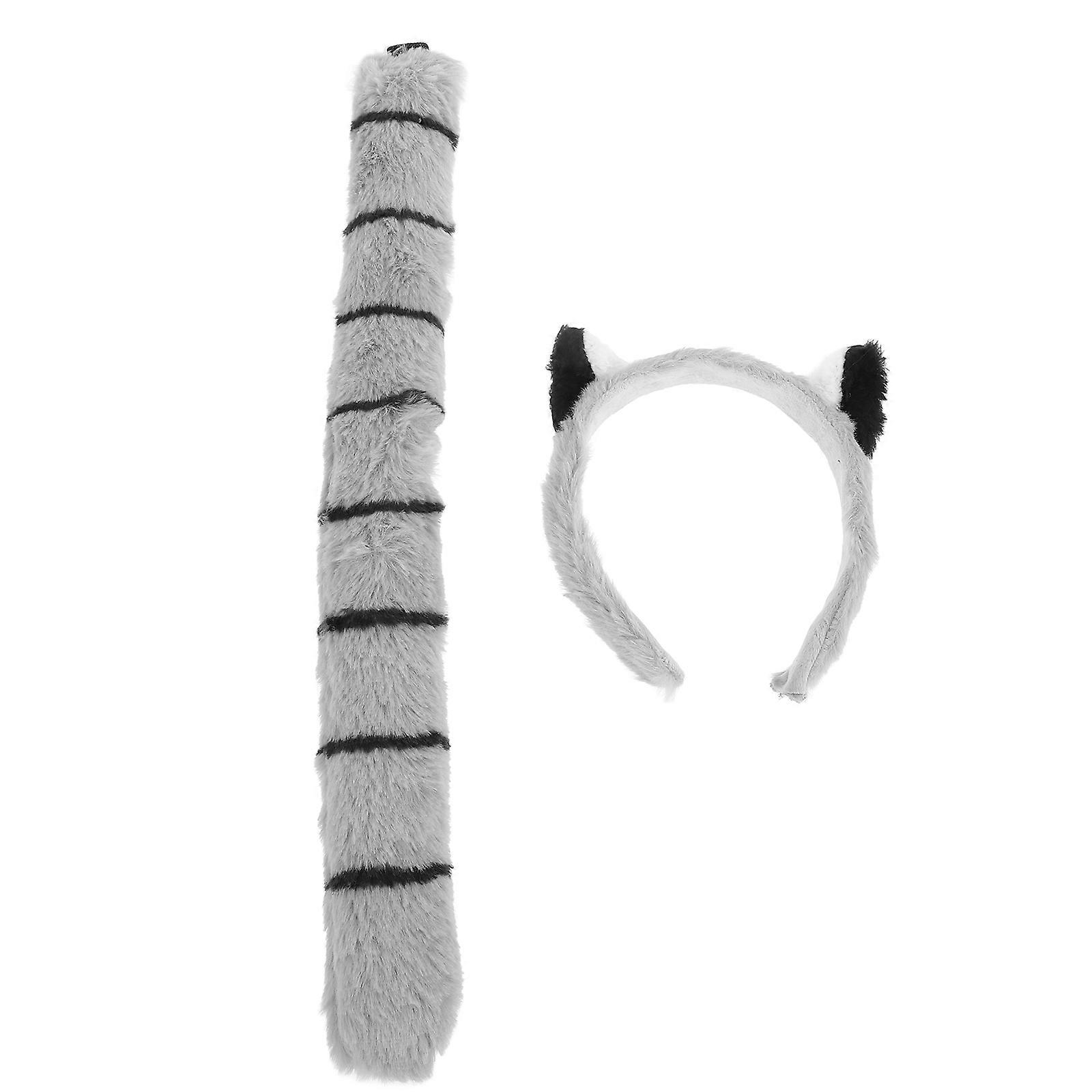 Themed Gatherings Animal Monkey Cosplay Accessory for Halloween Party Monkey Ears and Tail Set Grey 1Set