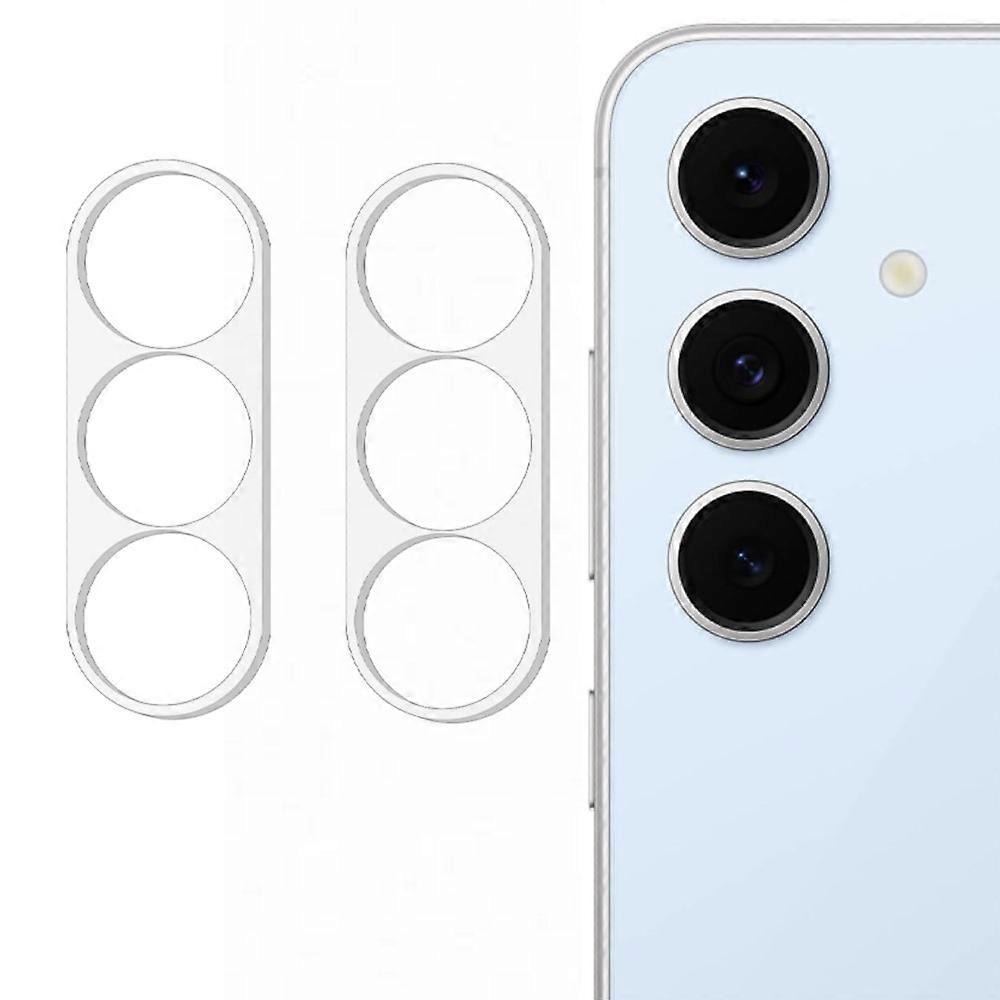 Samsung Galaxy S25 FEカメラレンズプロテクター3Dアークエッジアンチスクラッチ強化ガラスレンズフィルムに対応した2個