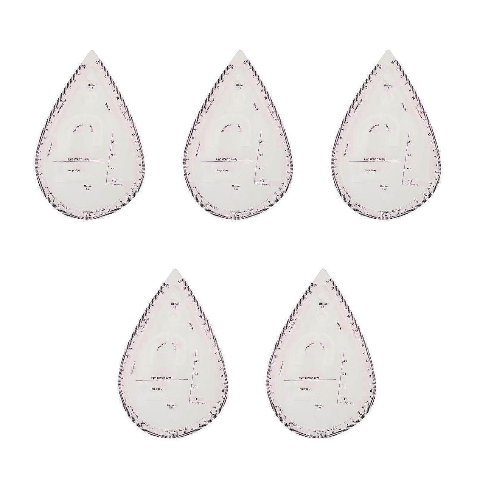 5pcs Multifunctional Plastic Curve Ruler Set for Sewing Beginners