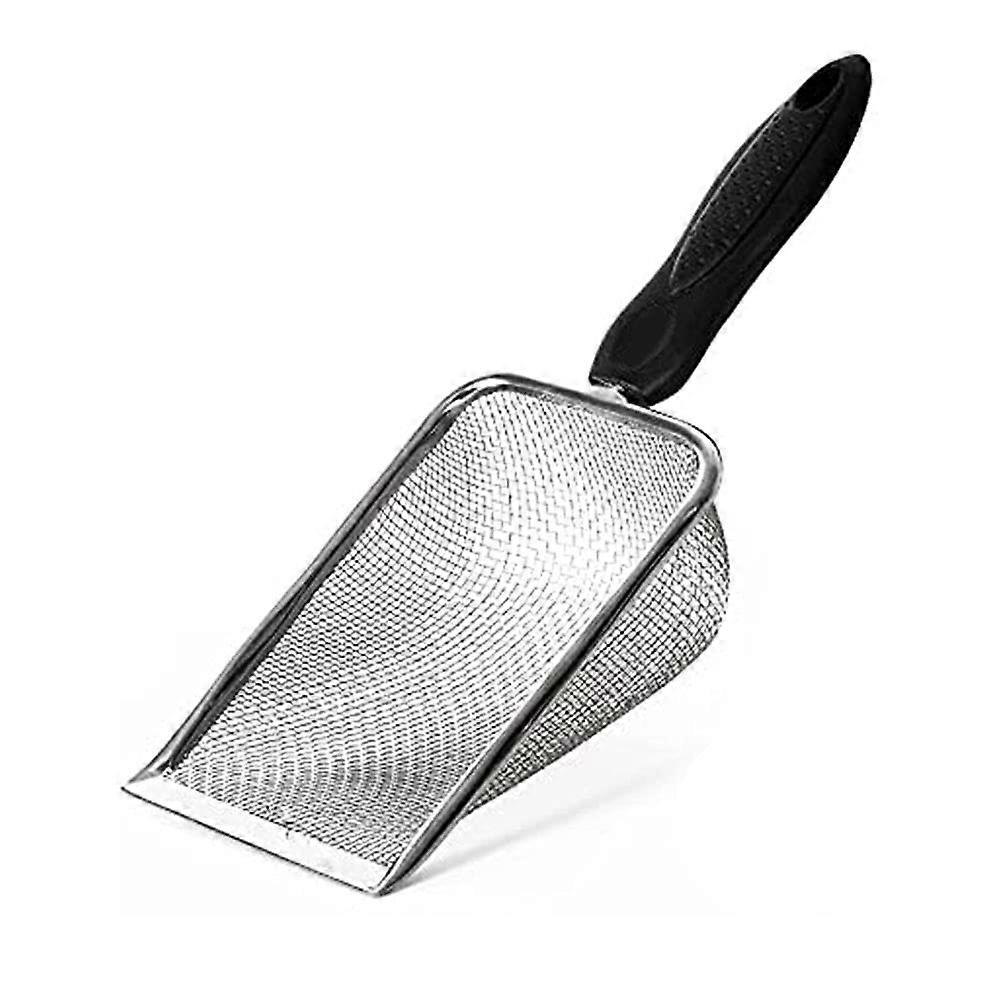 Cat Litter Scoop with Small Holes Heavy Duty Metal Litter Scoop Kitten Strainer with Deep Scoop for Cat Dog Rabbit 2.8mm