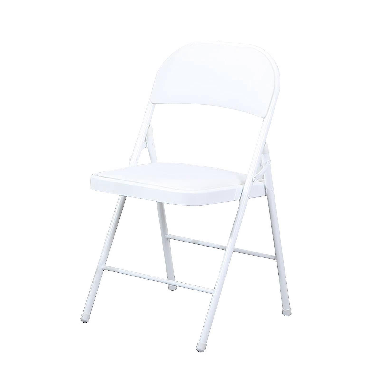 Multicolored folding chairs with padded seats, comfortable and stylish stools for parties, events, camping, terrace, balcony, White.