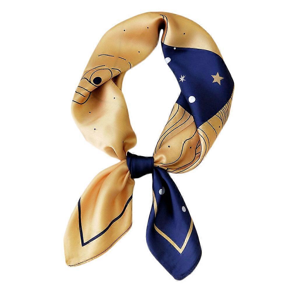 Ladies Scarf Lightweight Digital Printing Family Travel Accessory 70cm Square Women Spring and Summer 1Pc