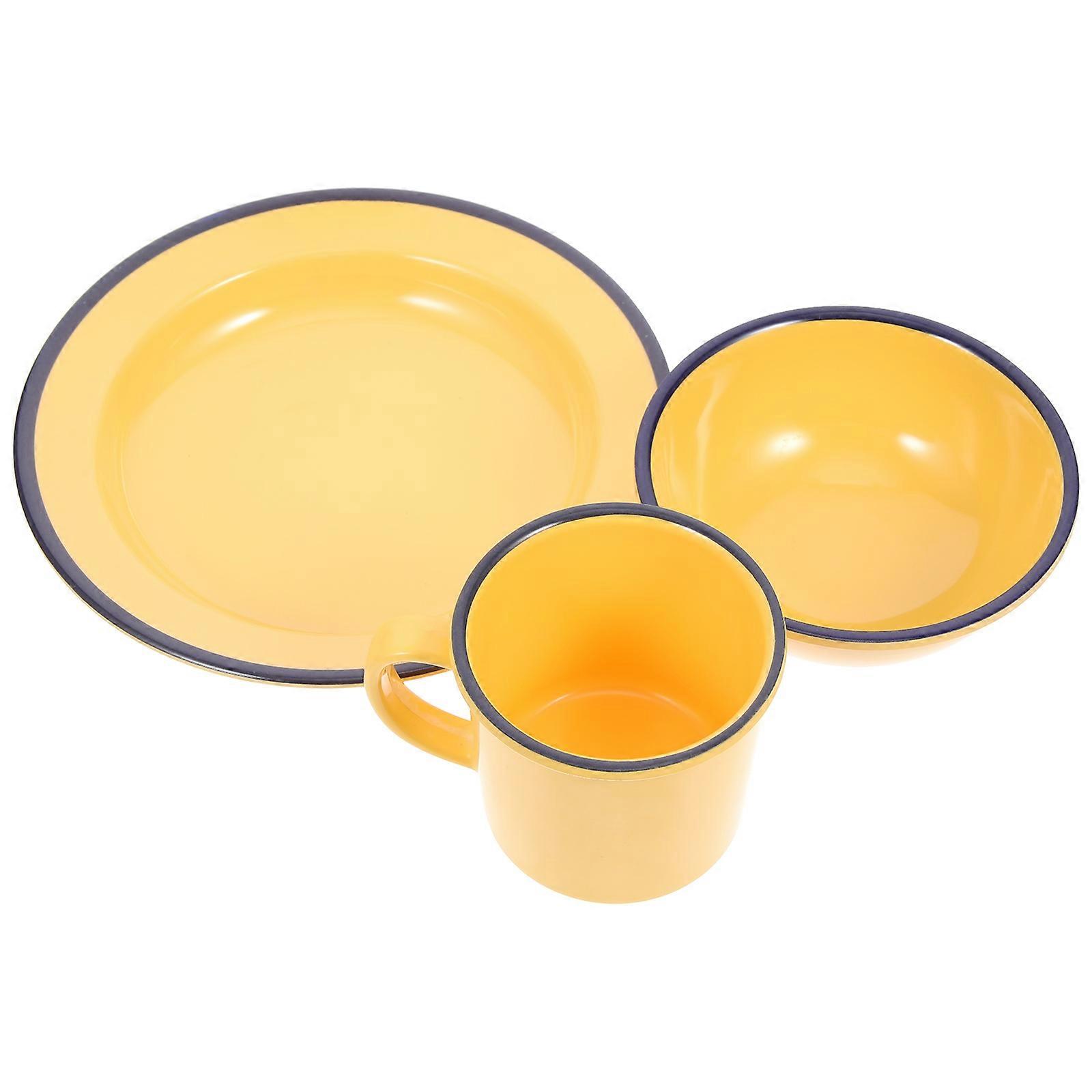 Yellow Dish Bowl Set for Home Use Great for Hot Chocolate and More 1 Set