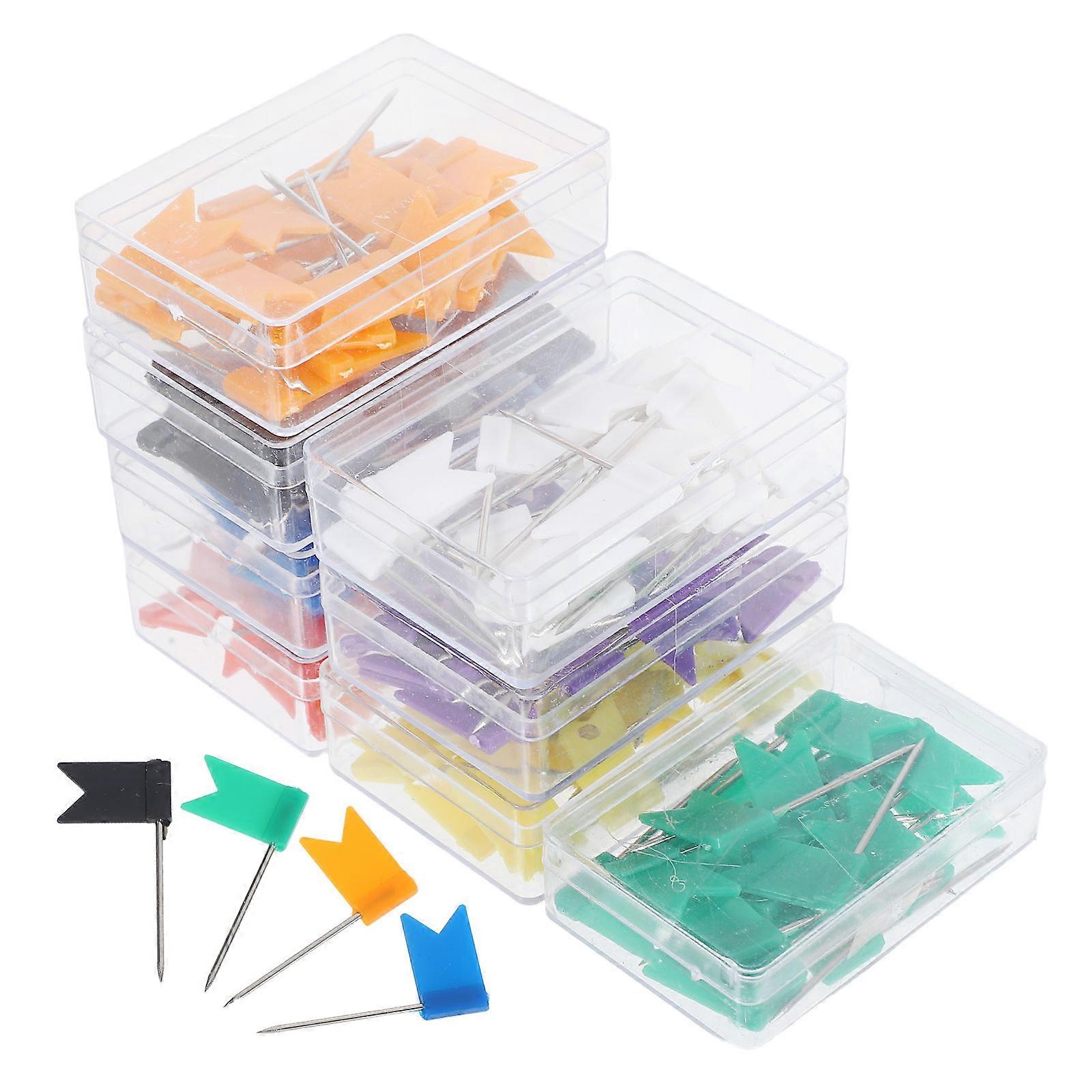 Flag Map Push Pins School Project Supply Assorted Color Iron 160Pcs