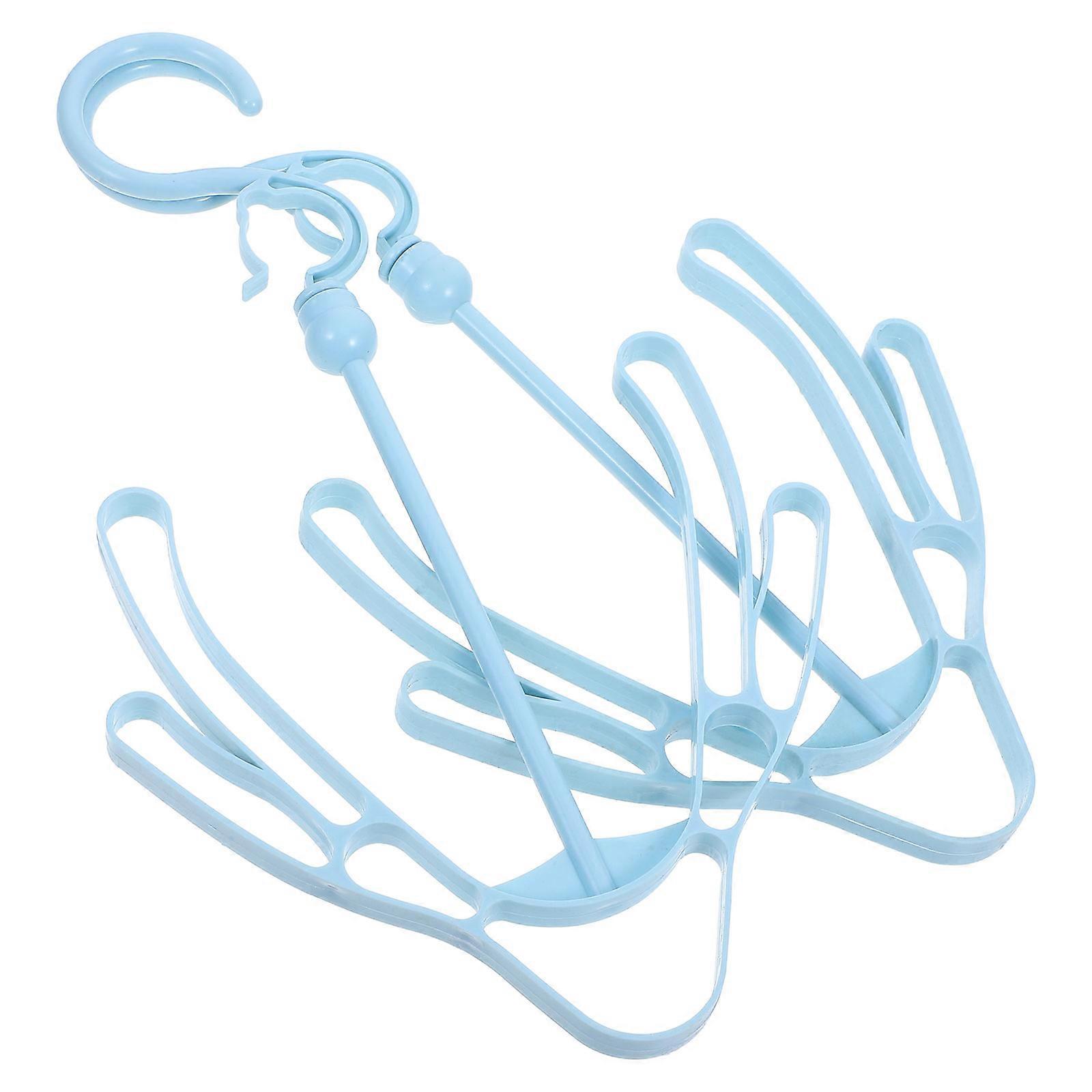 Blue Plastic Shoes Drying Rack for Long Boots with Side Clips to Keep Shape Lightweight and 2Pcs
