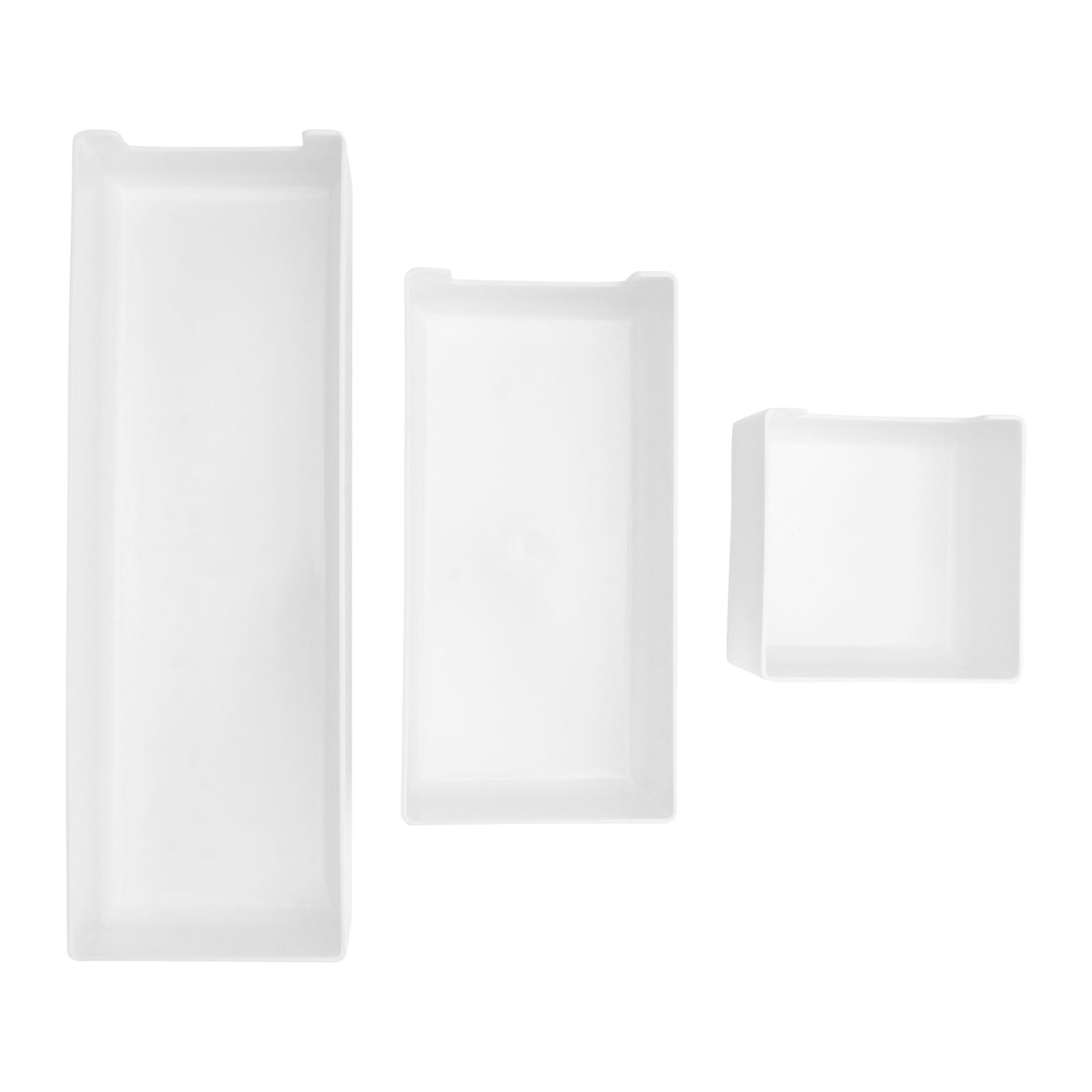 Desktop Storage Box Drawer Organizer Rectangular Minimalist Home Organization ABS 20x10x6cm Medium 3Pcs