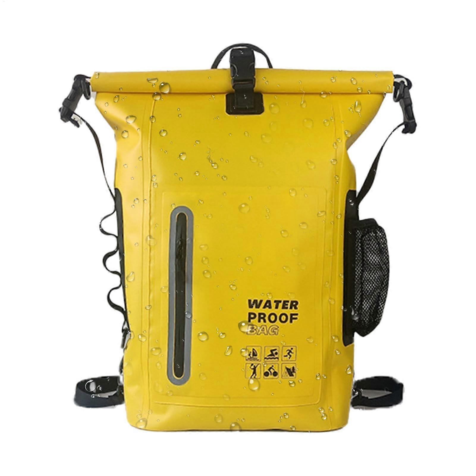 Beach Backpack Large Capacity Dry Bags Travel Bag, Marine Dry Bags Stable and Safe for Boating, Beach, Kayaking, Skiing, Fishing, Camping Yellow