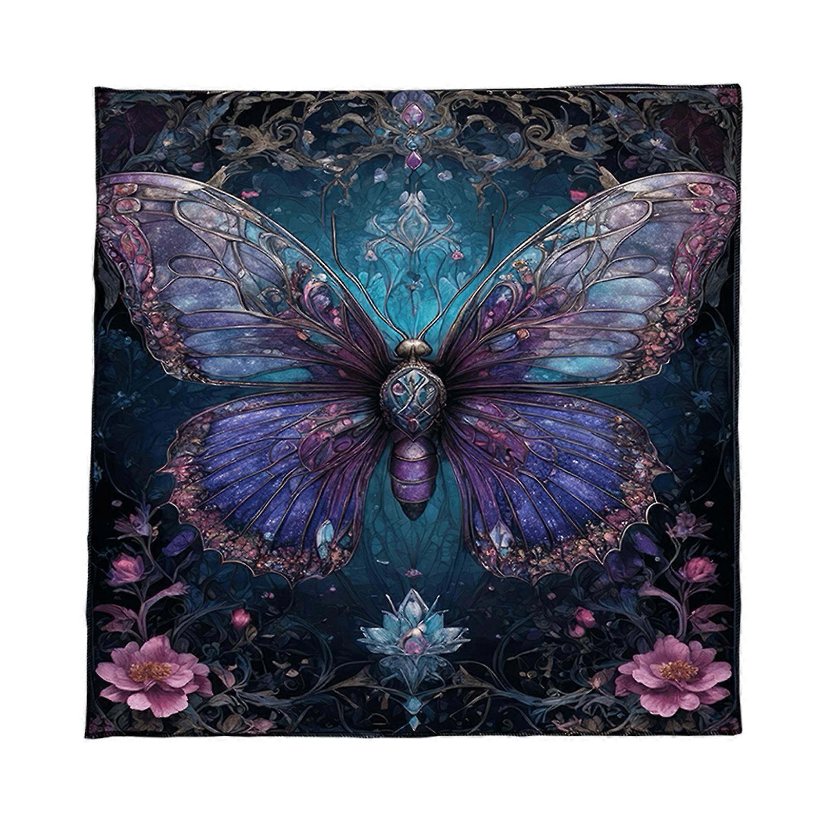 Divinations Tablecloth Butterfly Flower Astrology Tarots Card Tablecloth Altars Cloth Divinations Board Game Accessory  75x75cm