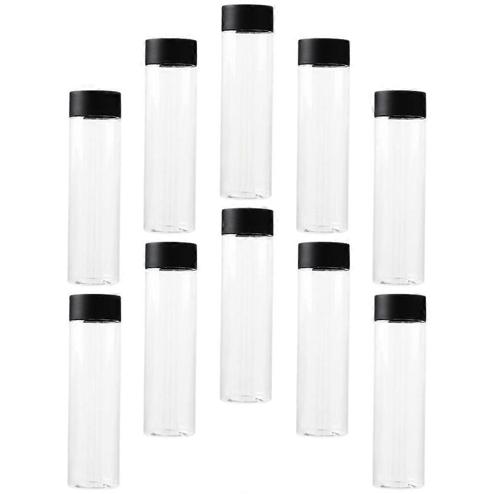 Round Plastic Bottles Mini Juice Bottles PET Material Beverage Container Cafes 10Pack