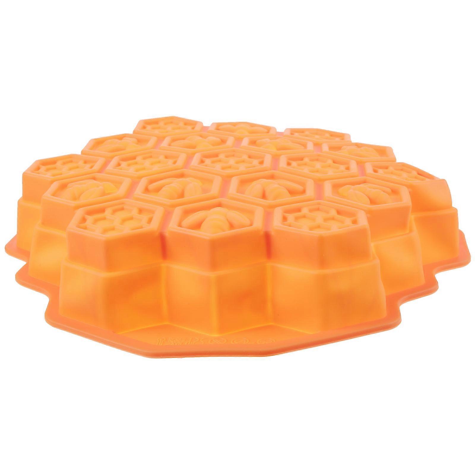 Orange Silicone Honeycomb Shape Cake Mold for Baking Easy to Clean Baking Tool