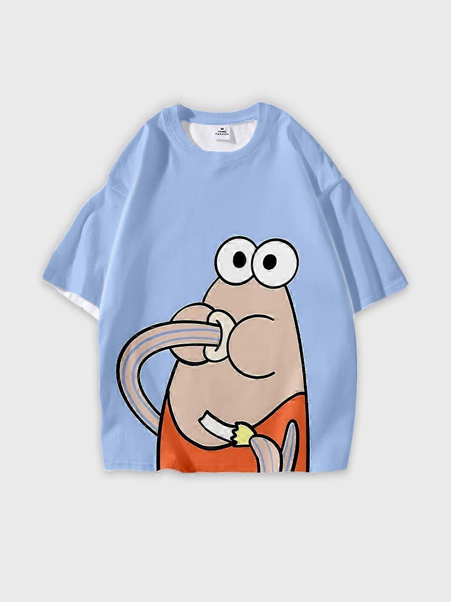 T-shirt round neck Anime Pattern loose short sleeve D1380