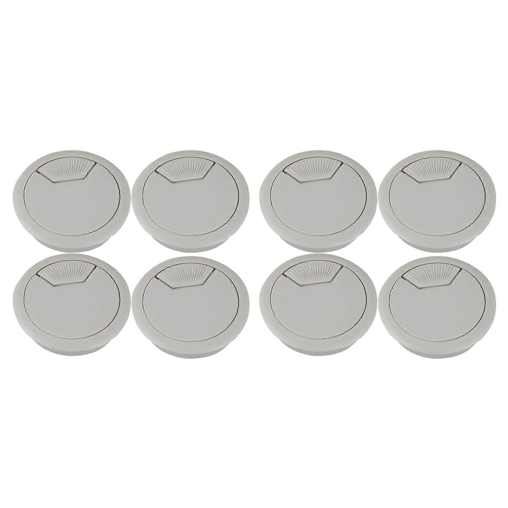8 Pcs 53mm Drill Hole Plastic Home Computer Desk Cable Cord Grommets